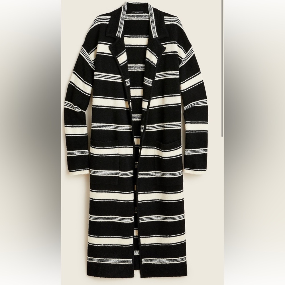Jcrew long Striped Sweater Coat